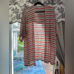 Red White and Tan Cardigan